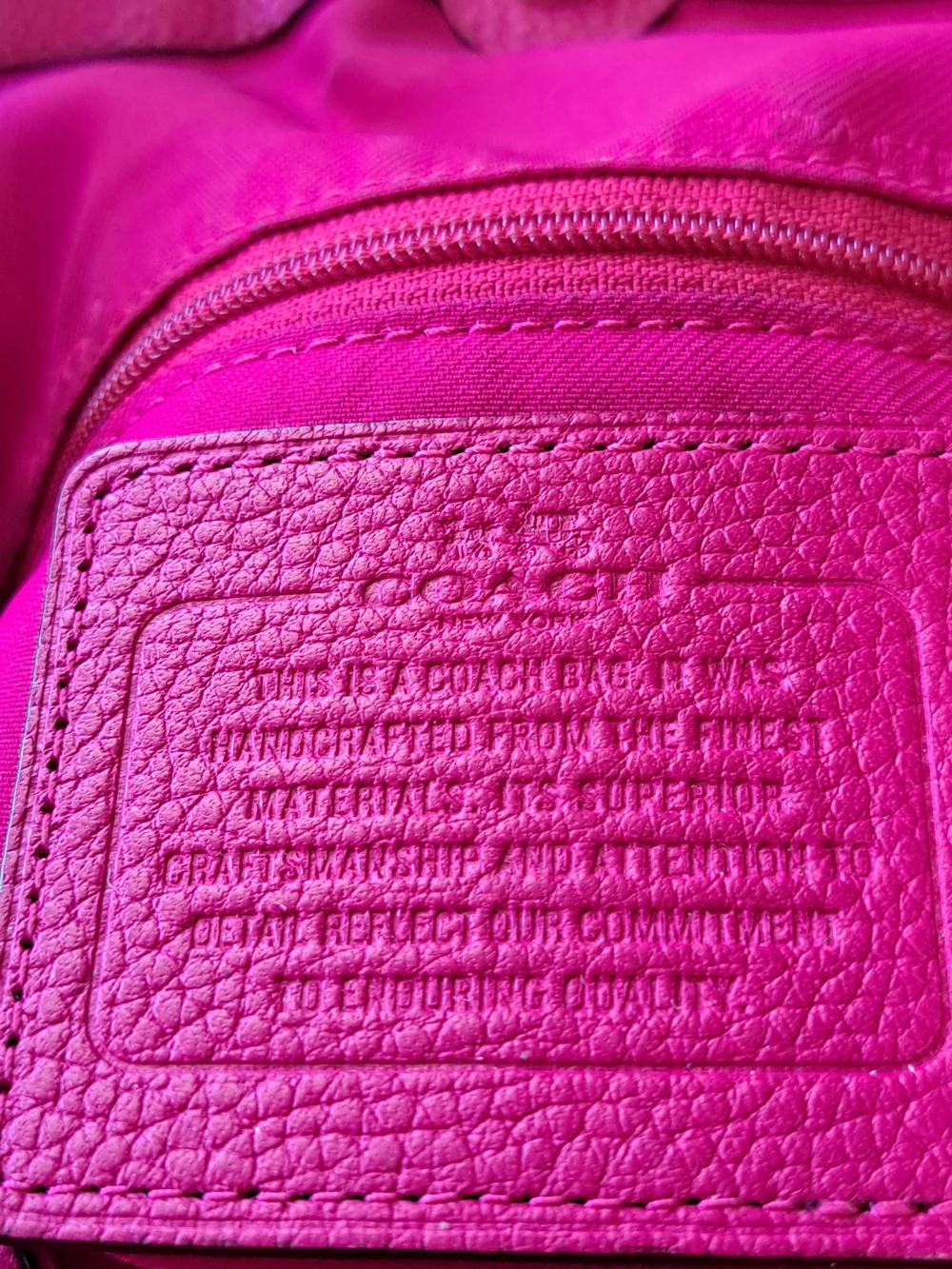 Coach Pebbled Leather Shoulder Bag in Fuchsia Pink
